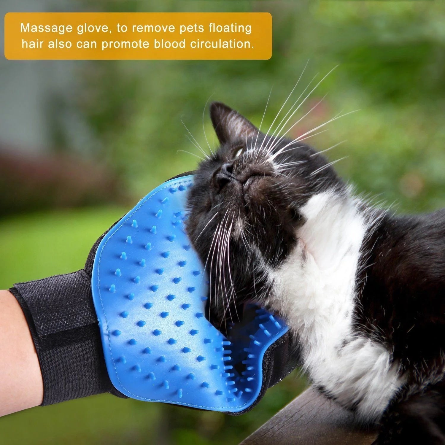 Pet Grooming Gloves for Dogs and Cats - Hair Remover Mitts with Massage and Deshedding, Blue (1 Pair)